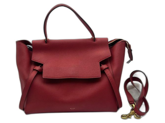 Bolso de mano Céline de piel roja