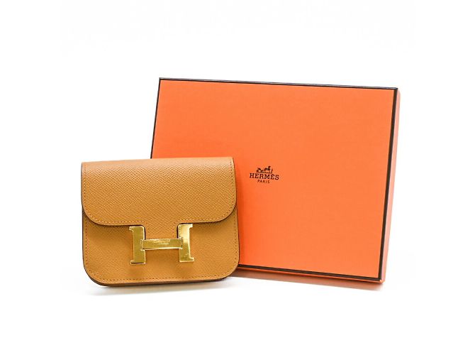 Hermès Hermes Constance Epsom Leather Compact Wallet Brown