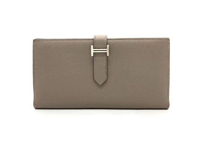 Hermès Hermes Bearn Soufflet Verso Long Wallet Brown