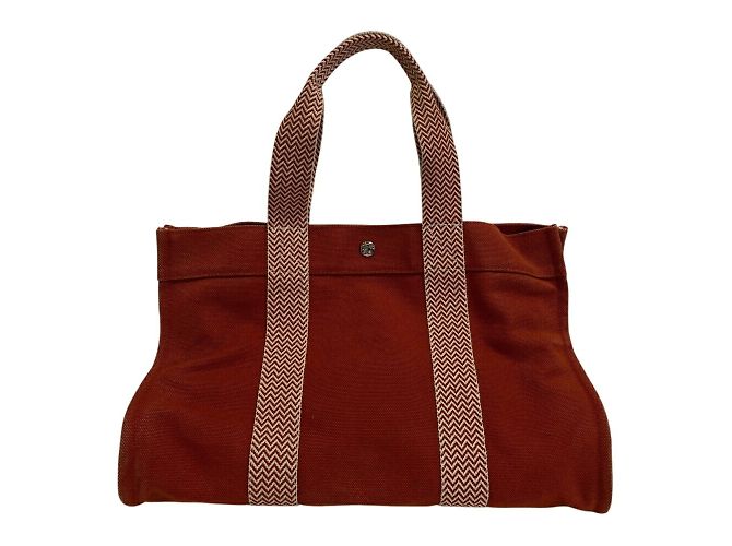 Hermès Borsa Tote MM Cannes Hermes Beige Arancione Tela