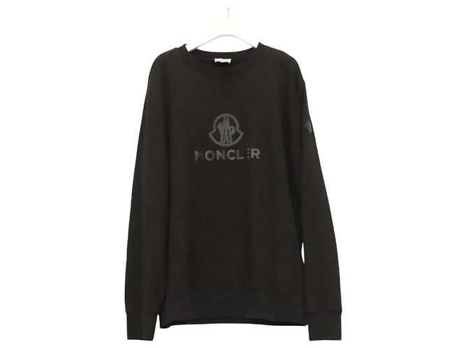 Moncler Langarmtrainer Langarm Baumwolle Schwarz Auth ym020M