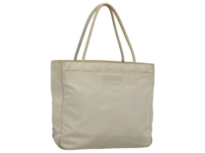 PRADA Borsa a mano in nylon bianco Auth bs26886