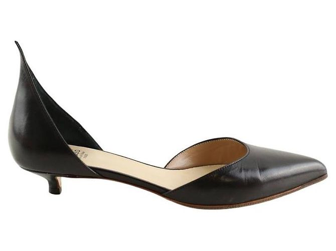 Francesco Russo Black leather heels