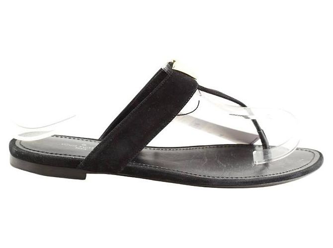 Louis Vuitton Schwarze Wildlederflip-Flops