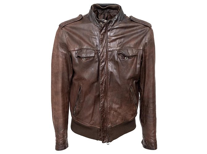 Autre Marque Brogden Lederjacke Braun