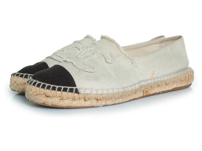 Chanel, canvas espadrilles in beige