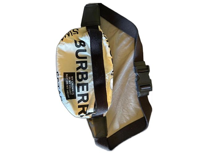 Burberry belt bag black and white cloth