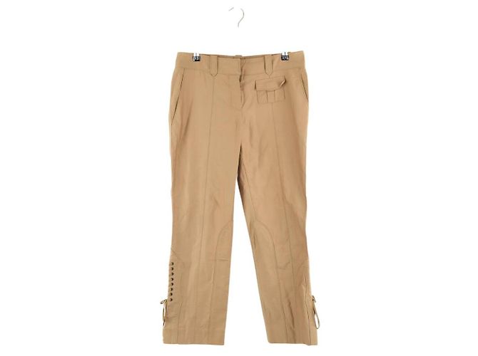 Louis Vuitton Kamel Baumwollgerade Hose