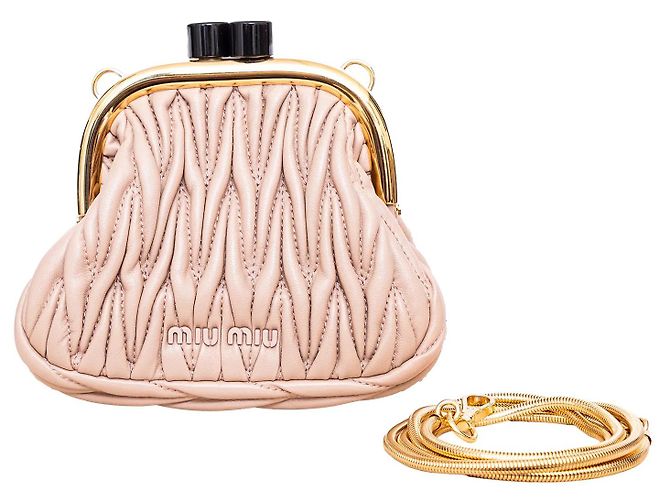 Miu Miu Belle Mini Matelassé Clutch Rose