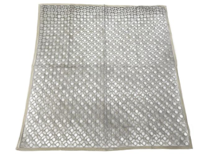 Céline Vintage Celine Macadam Monogram Schal weiß grau Silber