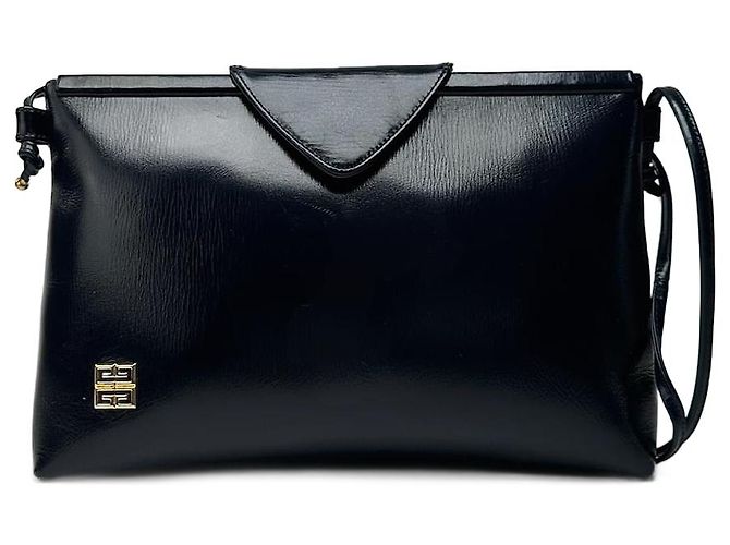 Vintage Givenchy Patent leather bag black Navy blue
