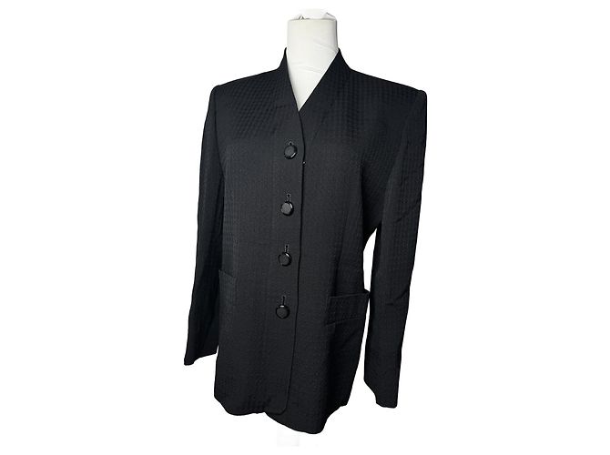 Vintage Givenchy Wool Blazer / Short Trenchcoat M/L black
