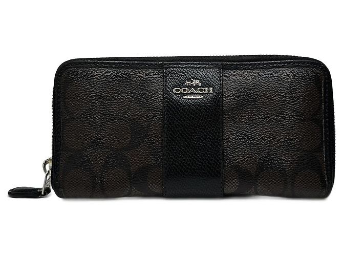 Vintage Coach Leather wallet black purple