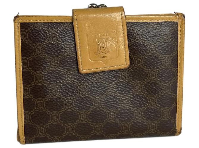 Céline Cartera de cuero marrón Celine Triomphe Castaño