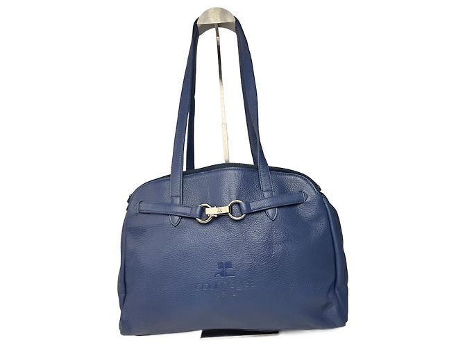 Sac en cuir vintage Courreges bleu