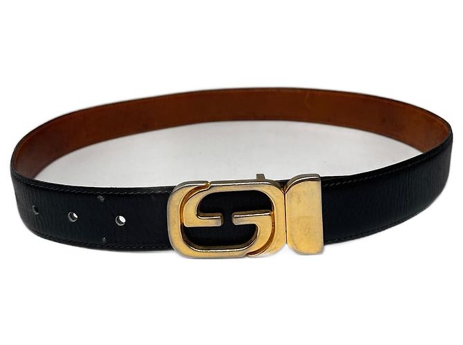 Vintage Gucci Ledergürtel schwarz