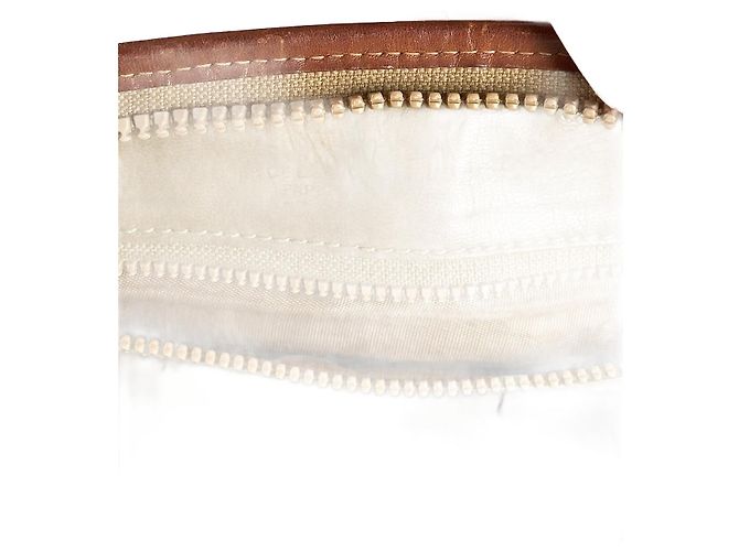 Triomphe Céline Vintage Celine Paris Leder-Clutch beige