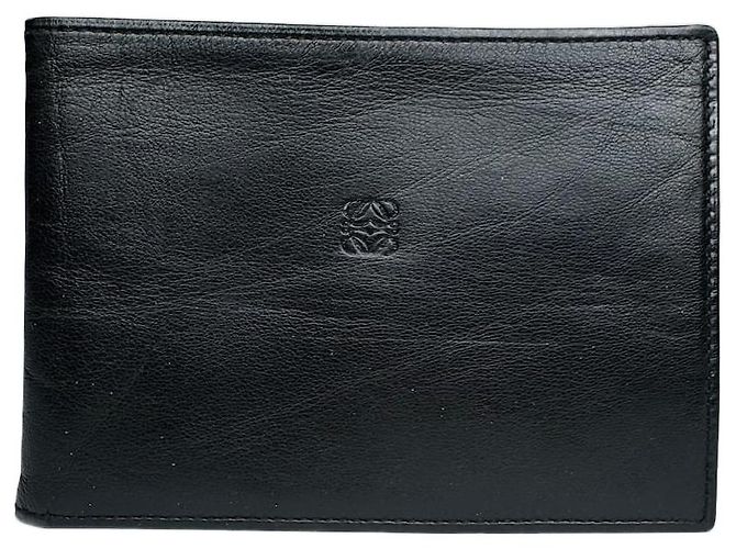 Vintage Loewe Madrid Flapable leather wallet black Negro