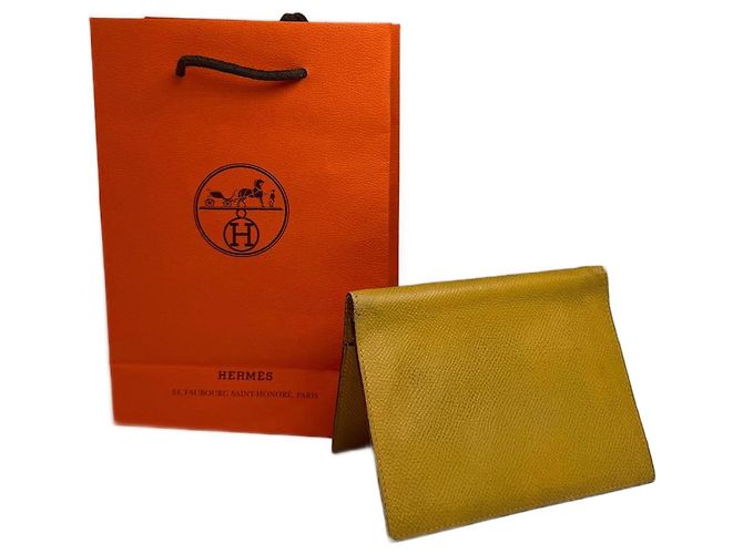 Ring Hermès Vintage Hermes Leather Cardholder Yellow