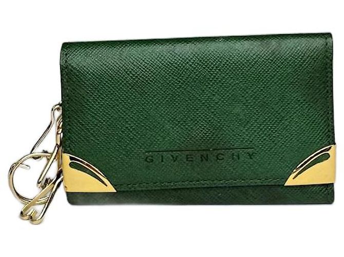 Vintage Givenchy Leather key holder green