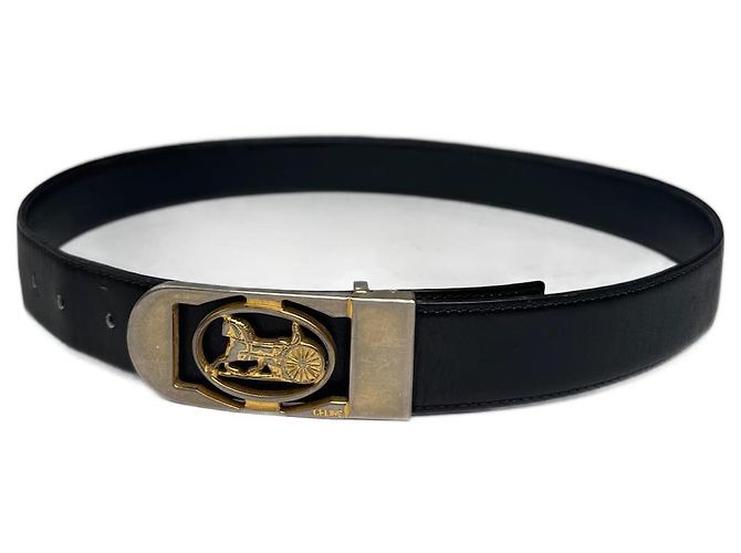Céline Vintage Celine Paris Ledergürtel schwarz