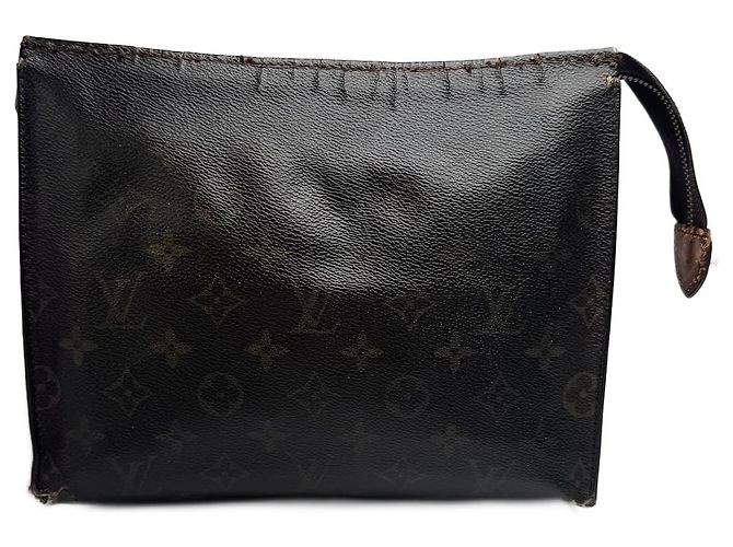 Vintage Louis Vuitton Monogram Leder Clutch braun
