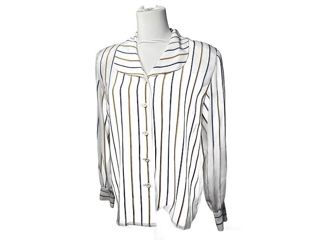 Camicia a righe vintage Balenciaga M Bianco