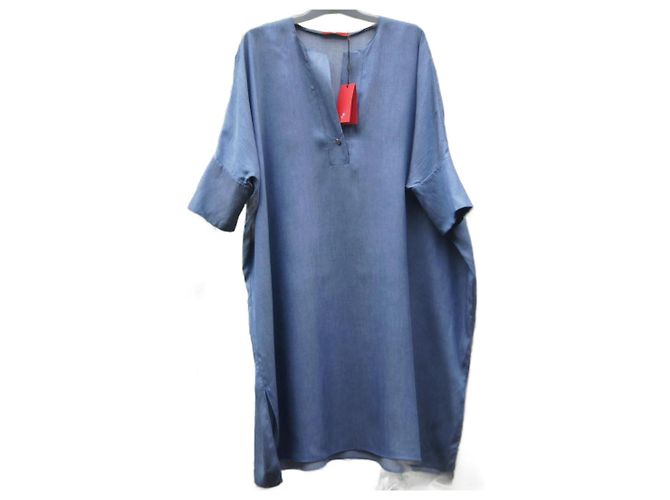 Carolina Herrera Caftan Kleid aus blauem Lyocell
