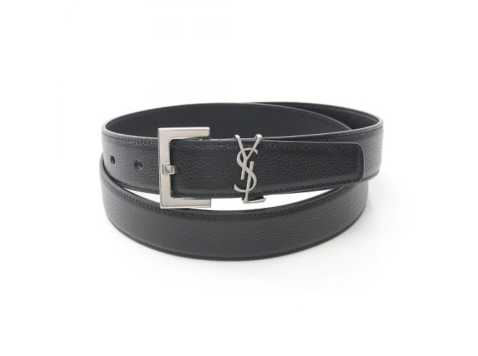 Cassandra Leder Gürtel von Saint Laurent