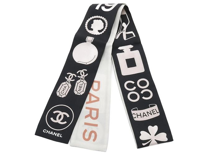 Sciarpa Iconica Chanel 31 Rue Cambon Nero Crudo