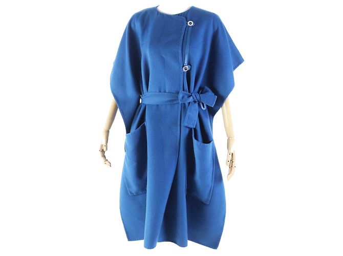Hermès Abrigo largo de cachemira Hermes azul 38