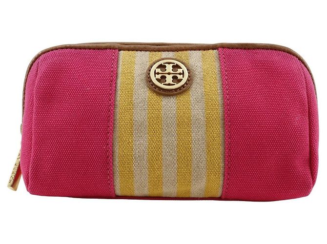 Autre Marque Pochete de lona com logo Tory Burch rosa