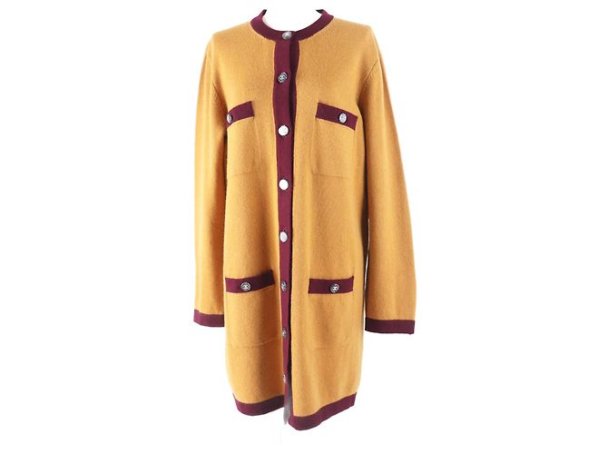 Bicolor Strickjacke COCO aus Kaschmir von Chanel Gelb
