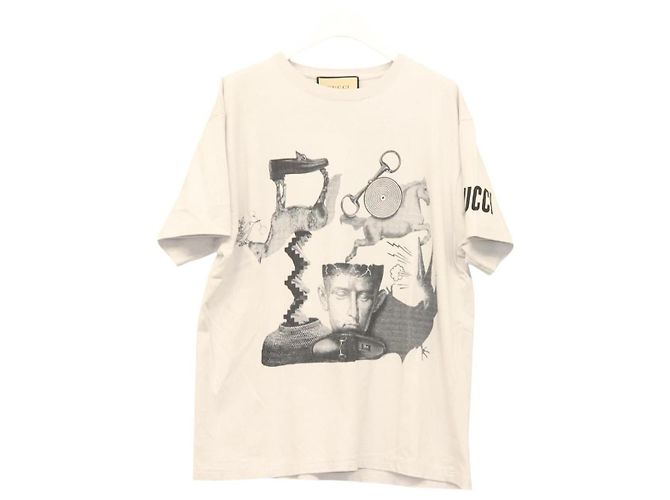 GUCCI T-Shirt aus Baumwolle hellgrau Auth ym015M