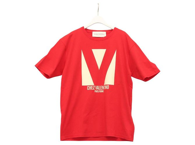 Camiseta Valentino de algodón rojo Auth ym007M Roja
