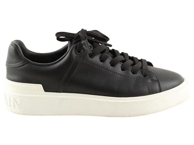 Balmain Schwarze Leder-Sneaker