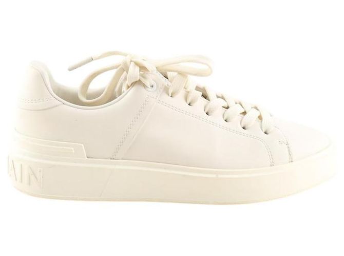 Balmain Baskets en cuir blanches