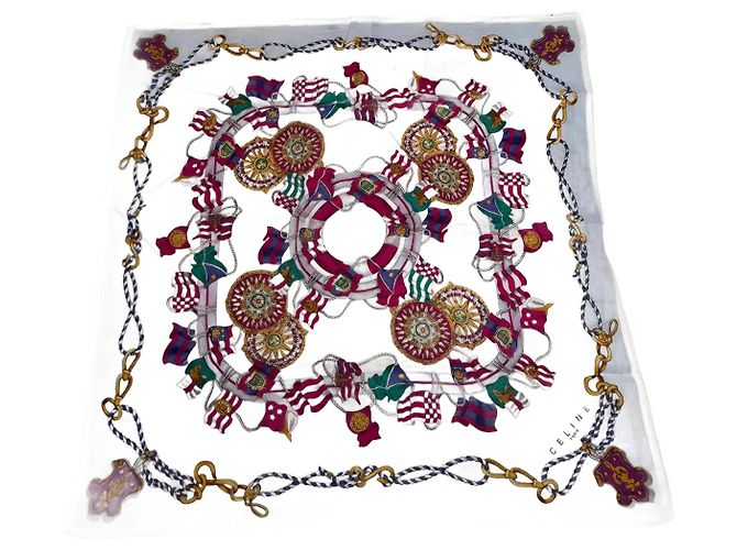 Céline Sciarpa floreale vintage Celine Multicolore