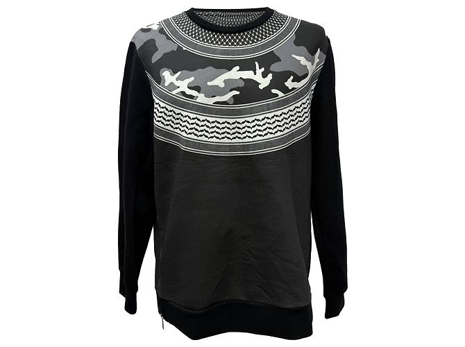 Schwarzer Neopren-Pullover mit Camouflage-Print von Neil Barrett Mehrfarben
