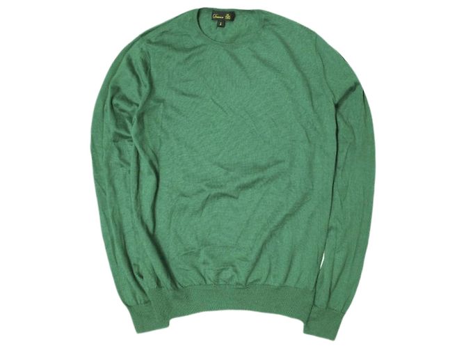 Autre Marque 18G Cashmere-Seiden-Pullover mit Rundhalsausschnitt Grün Lila