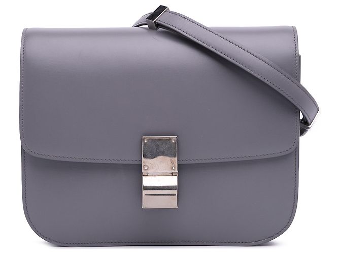 Classic Box Céline Celine Roxo Médio Couro de Bezerro Caixa Clássica