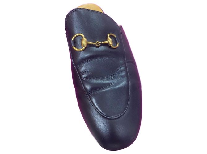 Gucci Princetown Black Leather Mules 41