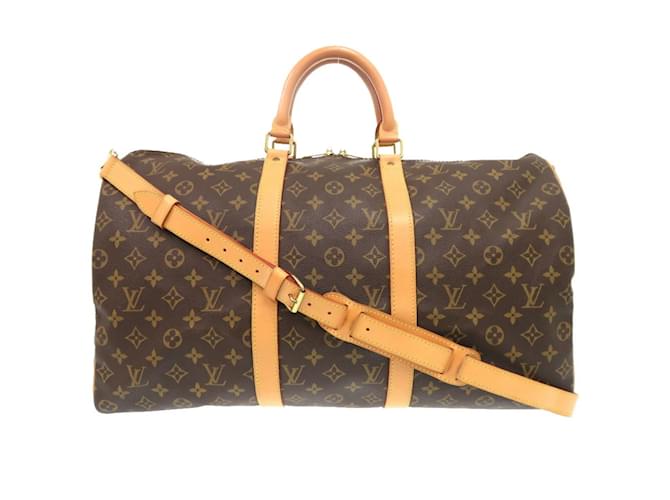 Louis Vuitton Keepall Bandouliere 50 Monogram Boston Bag Brown Patent leather  ref.2324732