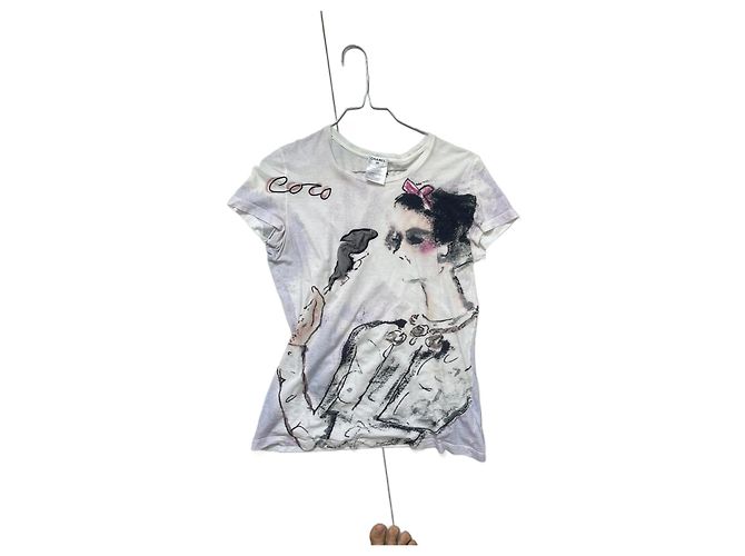 Chanel T-Shirt weiß Baumwolle Größe 36