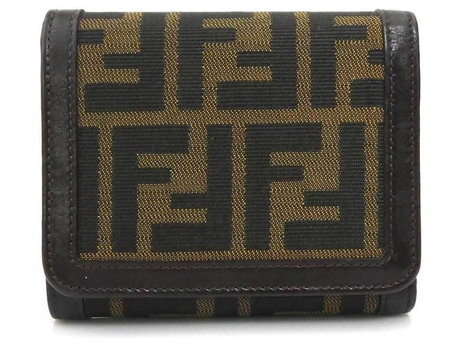 Fendi Zucca Tri-fold Wallet Brown