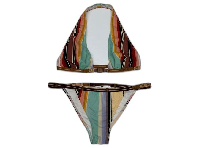 Bikini Hermès multicolore a righe