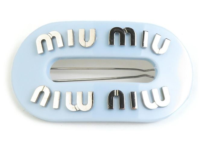 Presilha Miu Miu azul claro e prata