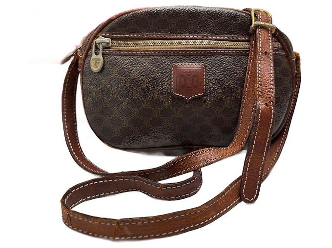 Céline Sac en cuir monogramme Triomphe vintage de Celine marron