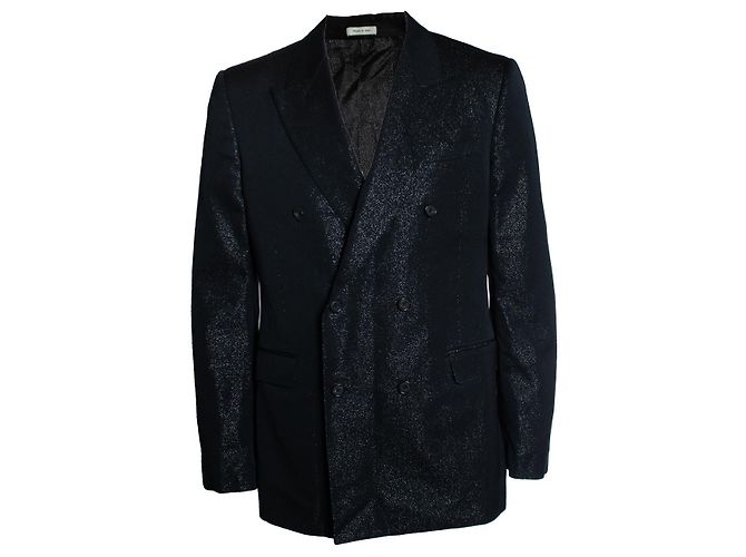 Alexander McQueen, Schwarzer doppelt geknöpfter Glitzer-Blazer