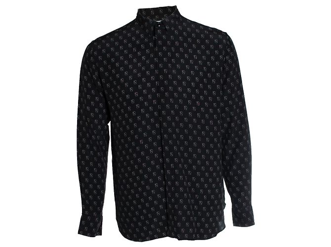 Camicia stampata con carte da poker Saint Laurent in nero